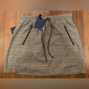 Tuckernuck Pomander Place Skirt NWT Plaid Houndstooth Lined Pockets XL